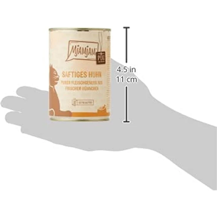 MjAMjAM Premium Nassfutter für Katzen - saftiges Hühnchen pur, getreidefrei, 6er Pack (6 x 400g) mit extra viel Fleisch – Bild 3