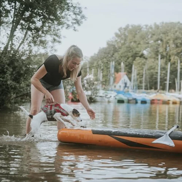 HUNTER Hunde-Schwimmweste MOSS, rot, mit starkem Auftrieb, individuell verstellbar, reflektierenden Elementen, Größe S – Bild 4