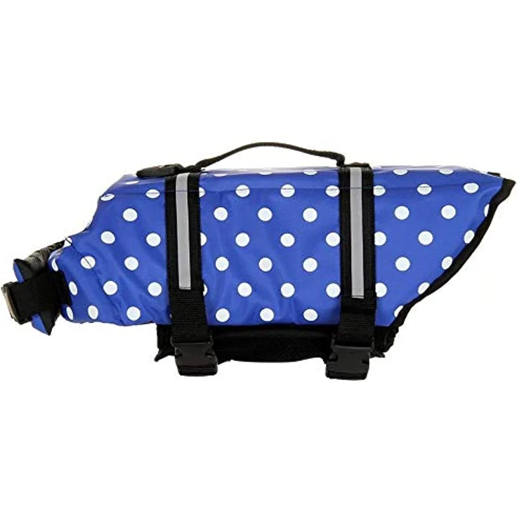 Izefia Hund Schwimmweste Sicherheitsmantel, Lebensretter mit Griff für kleine bis große Hunde, Blau Punkt, XS – Bild 3