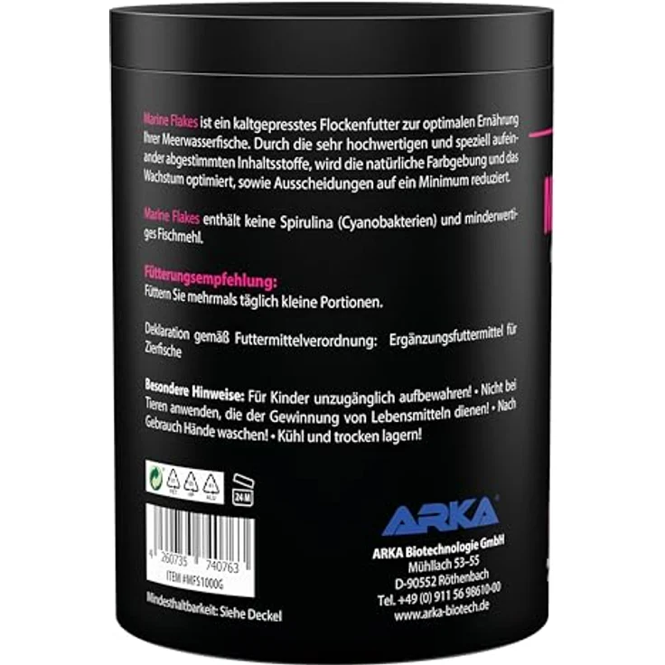 ARKA Marine Flakes, Meerwasserfische Futter 1000 ml / 100 g, kaltgepresstes Hauptfutter für Farbenpracht, Wachstum und Gesundheit – Bild 2
