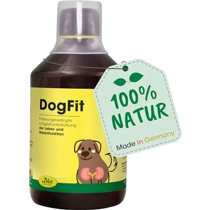 cdVet DogFit, flüssiges Ergänzungsfuttermittel zur Unterstützung der Leber- und Nierenfunktion, 500 ml mit Holunderbeer- und Rote Betesaft – Bild 1