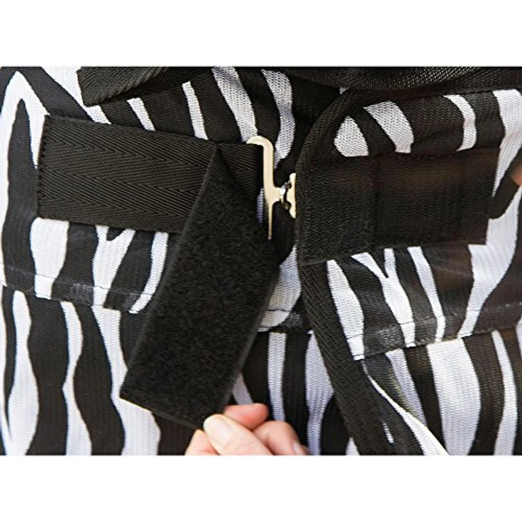 KERBL RugBe Zebra Fliegendecke, Ekzemerdecke mit Halsteil und Bauchlatz, 155 cm, optimaler Insektenschutz – Bild 4