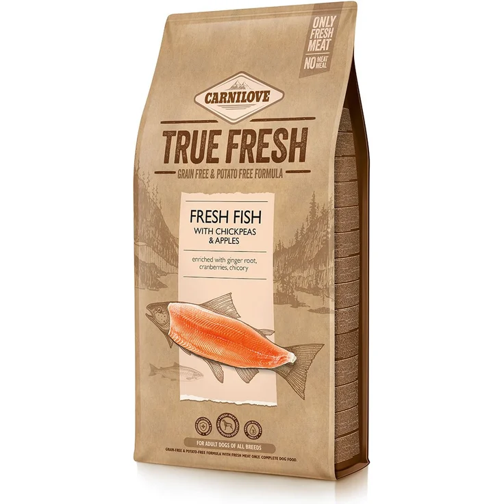 Carnilove Dog Adult True Fresh - Trockenfutter mit frischem Fisch, getreide- und kartoffelfrei, 11,4kg