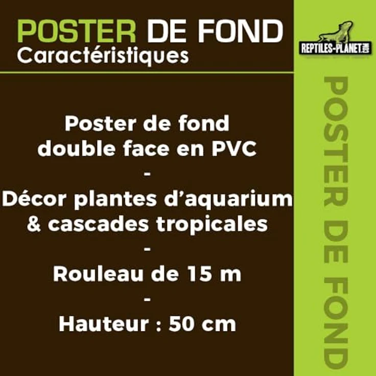 Reptiles-Planet Poster Waterfall Aquarium/Terrarium, Spritzwassergeschützt, 2-seitig, 15m Rolle, Höhe 50cm, lebendige Farben – Bild 5