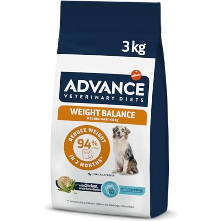 affinity ADVANCE VETERINARY DIETS Obesity Management Trockenfutter für Hunde, 3 kg, hoher Proteingehalt, reduzierter Fettgehalt, mit Omega-3-Fettsäuren