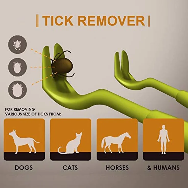 NatureAqua Zeckenzange, Zeckenentferner Set für Hund, Katze, Pferd & Menschen | 3 verschiedene Haken für alle Zecken-Größen | Schonende und schmerzarme Entfernung in Sekunden | Grün – Bild 3