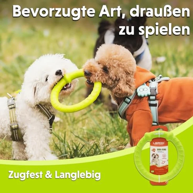 LaRoo Hund Frisbee, unzerstörbarer Fitness-Ring, schwimmfähig und wasserdicht, 18 cm, für mittel und kleine Hunde – Bild 2