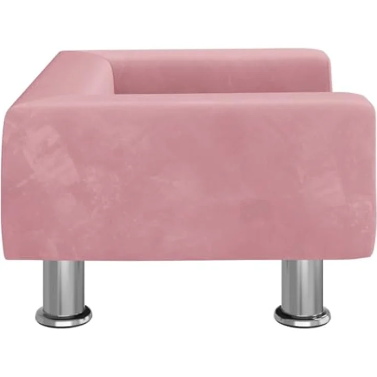 vidaXL Hundekorb Hundebett Rosa 50x40x26,5 cm Samt Körbchen Hundesofa mit massivem Kiefernholzrahmen – Bild 5