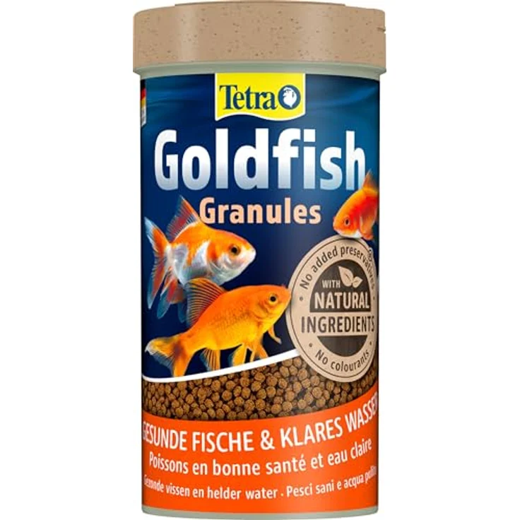 Tetra Goldfish Granules, Granulat-Fischfutter für Goldfische und Kaltwasserfische, 250 ml Dose, leicht verdaulich und ohne Farbstoffe – Bild 1