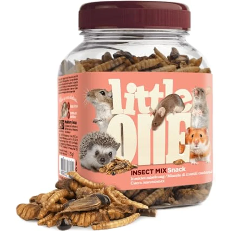 Little One Insektenmischung Doppelpack, 2 x 75 g, Ergänzungsfuttermittel für Kleintiere, reich an tierischem Protein, für Hamster, Ratten und Mäuse – Bild 2