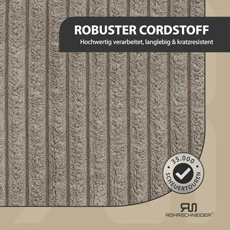 Rohrschneider Hundetreppe für kleine Hunde, Rutschfeste Haustiertreppe mit waschbarem Cordbezug, Hunderampe mit Schaumstofffüllung (Taupe), Made in EU – Bild 3