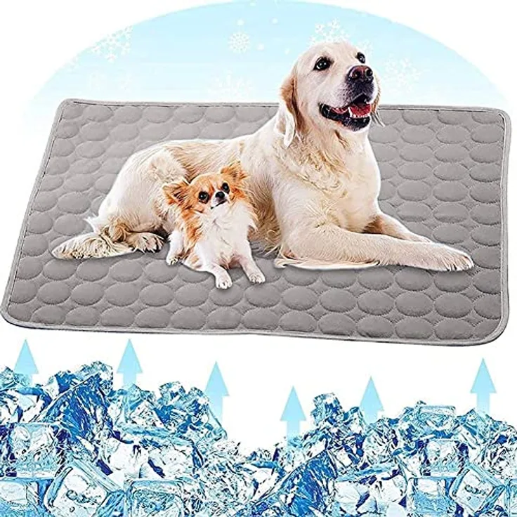 Fueegue Kühlmatte für Hunde, 70*100cm, atmungsaktive und waschbare Kühldecke für Haustiere