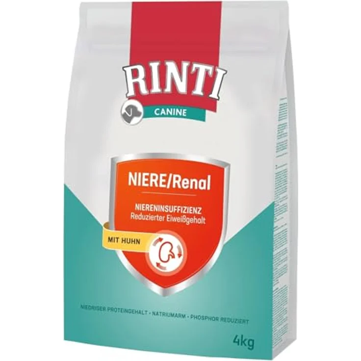 Rinti Canine Niere/Renal Huhn, Diät-Alleinfuttermittel für Hunde zur Unterstützung der Nierenfunktion, 4kg – Bild 2