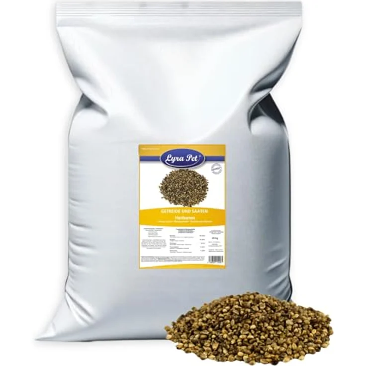 Lyra Pet® Hanfsamen 25 kg, Reich an Proteinen & Omega-3-Fettsäuren, Ballaststoffreiches Futter für Wildvögel, Pferde & Nager, Ganzjähriges Ergänzungsfutter – Bild 1