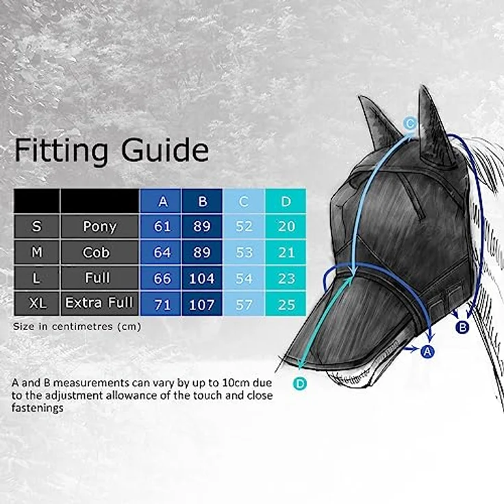 Harrison Howard CareMaster Midge-Proof Fleece Polsterung Pferde Fliegenmaske mit UV-Schutz und Ohrenschutz, Silber, Pony (S) – Bild 3