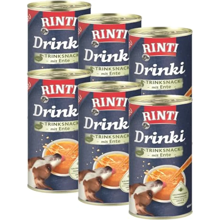 Rinti RINTI Drinki Trinksnack mit Ente, kalorienarmer Hundesnack mit feinsten Fleischstückchen, 6x185ml – Bild 2