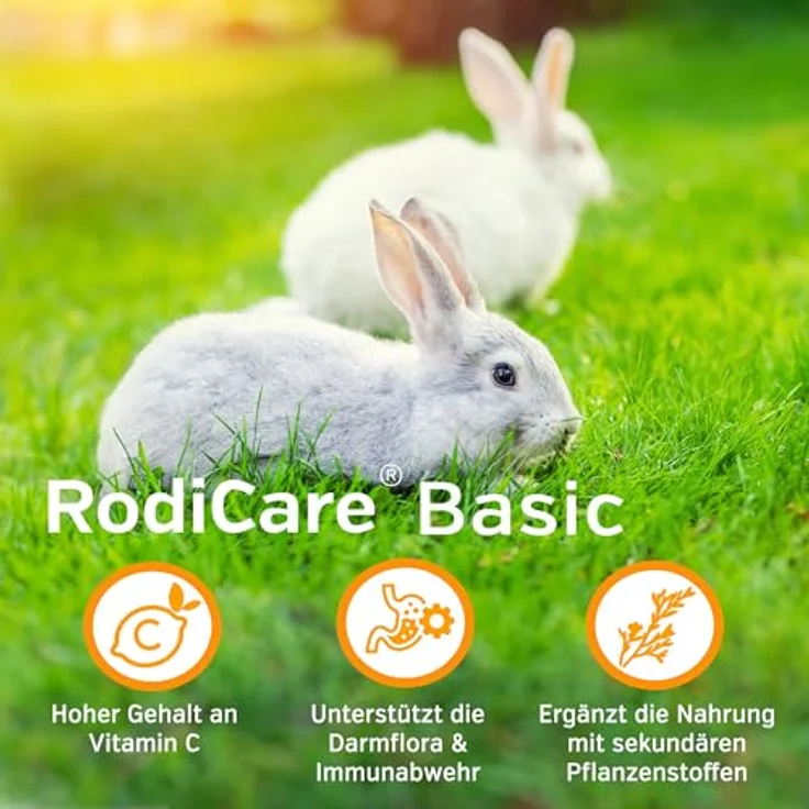 Alfavet RodiCare Basic, Kräuterpellets, rohfaserreich für Meerschweinchen und Kaninchen, mit Vitaminen und Wildkräutern, 1000g Dose – Bild 3