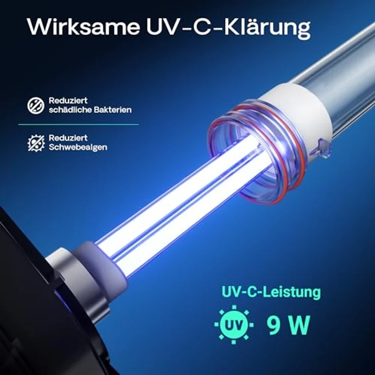 SunSun HW-402B, Aquarium Außenfilter 1000 L/h mit 9 W UVC Klärer, 3-Stufen-Filtration und Filtermaterial – Bild 5