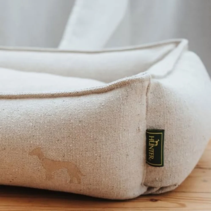 Hunter Tierbedarf Hundesofa Belluno creme, Recycling Tierbett mit rutschhemmender Unterseite und waschbarem Bezug – Bild 3
