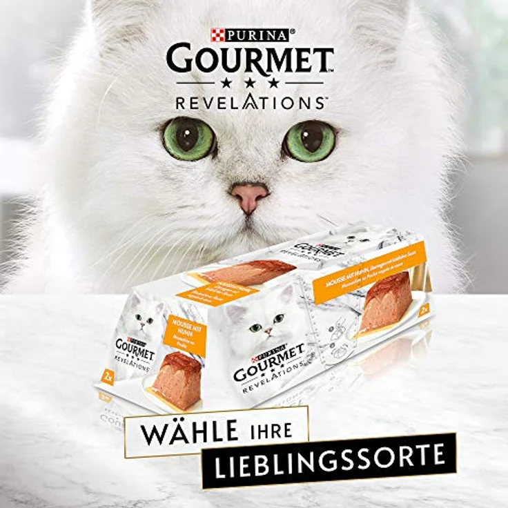 Gourmet Revelations Mousse, Katzenfutter nass in Sauce, Huhn & Rind, 48er Pack (48 x 57g), 100% komplett und ausgewogen, ohne Konservierungsstoffe – Bild 4
