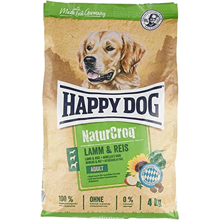 Happy Dog NaturCroq Lamm und Reis, Hunde-Trockenfutter mit Omega-3 und 6-Fettsäuren, 4kg – Bild 4