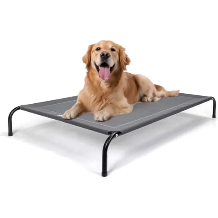 Nobleza Hundeliege Outdoor, Erhöhtes Hundebett für große Hunde, kühlend, robust, waschbar, grau, XL, 137x90x20CM – Bild 1