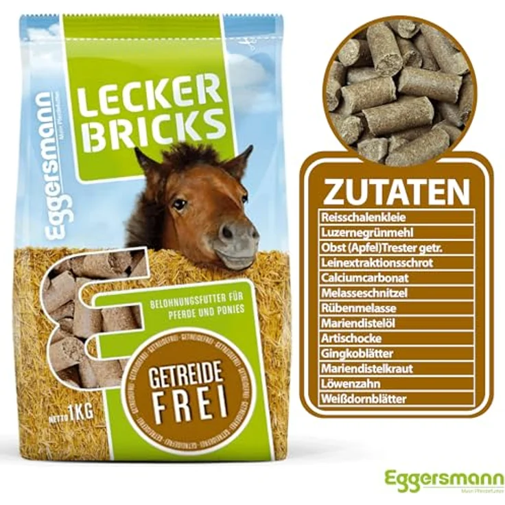 Eggersmann Mein Pferdefutter 1kg Lecker Bricks, Getreidefreie & kalorienarme Pferde-Leckerlis, für Pferde & Ponys, höchste Qualität, ideal als Belohnung – Bild 4