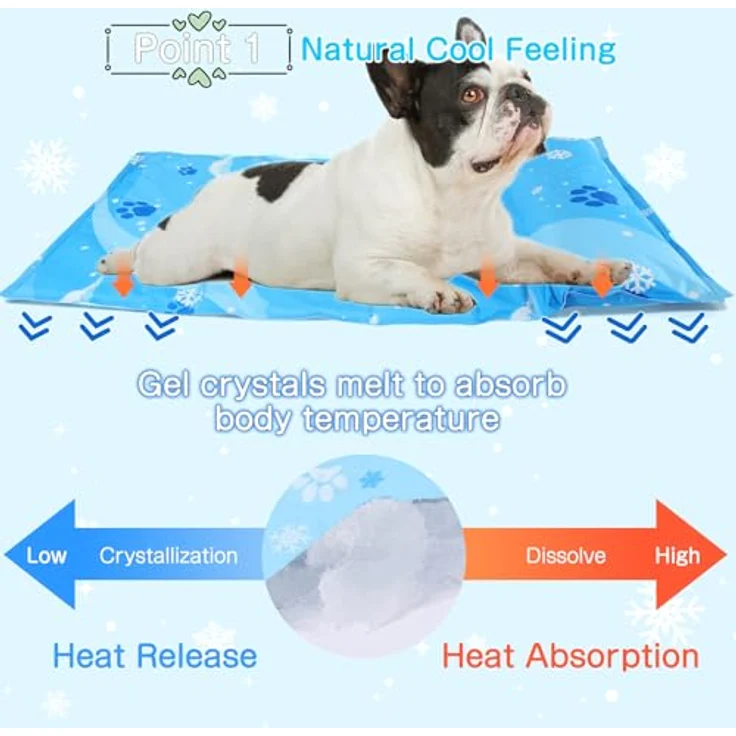 Aisuowa Kühlmatte für Hunde und Katzen, selbstkühlend, kratzfest, langlebig mit ungiftigem Gel, ideale Tierkühlmatte für den Sommer – Bild 2