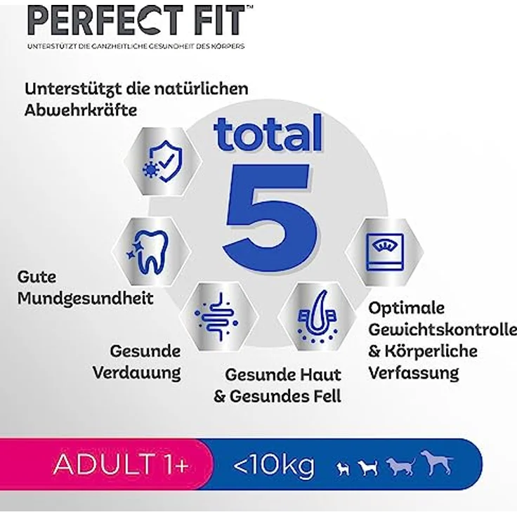 PERFECT FIT Adult 1+ Huhn XS/S, Hundefutter für kleine Hunderassen, 6 kg mit "Total 5" Formel für Rundumschutz – Bild 7
