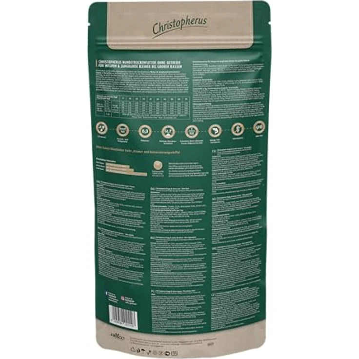 Christopherus Grainfree Trockenfutter für Welpen und Junghunde, Lamm + Kartoffel, 4 kg, für kleine bis große Rassen, ohne Weizen, hochverdaulich – Bild 3