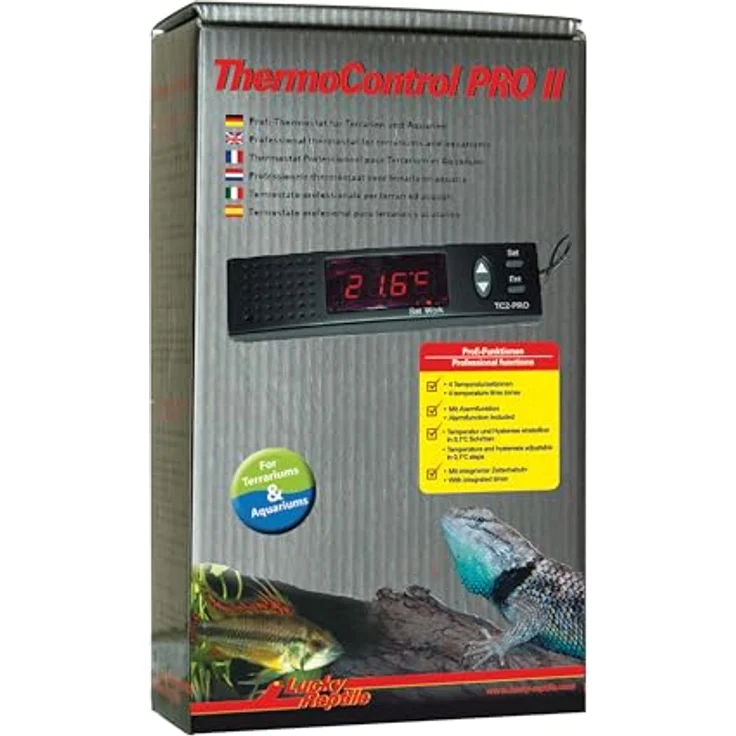 Lucky Reptile Thermo Control PRO II, Thermoregulator mit 4 programmierbaren Tageszeiten, 0,1°C Temperaturgenauigkeit und 1000W Schaltleistung – Bild 1