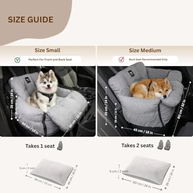 JACKO & CO V2 Premium Hundeautositz - Sitzerhöhung für Haustiere bis 20 kg, grau, mit abnehmbarem Bezug und Clip-On-Leine für mehr Sicherheit – Bild 4