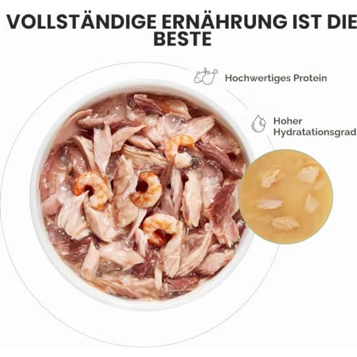 Schesir Complete Nutrition Filet in Gelee, Katzen-Nassfutter mit Thunfisch und Garnelen, 6 x 50 g, hohes Feuchtigkeitsniveau, hohe Proteingehalte, natürliche Rezeptur – Bild 3