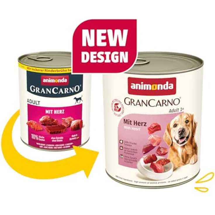 animonda GranCarno Adult Herzhafte Variation, Hunde Nassfutter mit 100% frischen, fleischlichen Zutaten, getreidefrei, 6 x 800 g – Bild 3