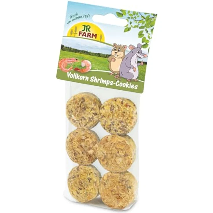 JR Farm Vollkorn Shrimps-Cookies, Kleintierfutter mit Karotte, Leinsaat und extra viel tierischem Protein, 120 g – Bild 1