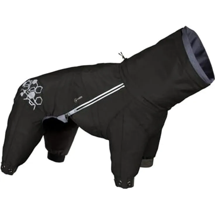 Hurtta Mudventure Overall ECO, Hunderegenmantel, wasserdicht, Farbe Raven, Größe 60M, umweltfreundlich und anpassbar
