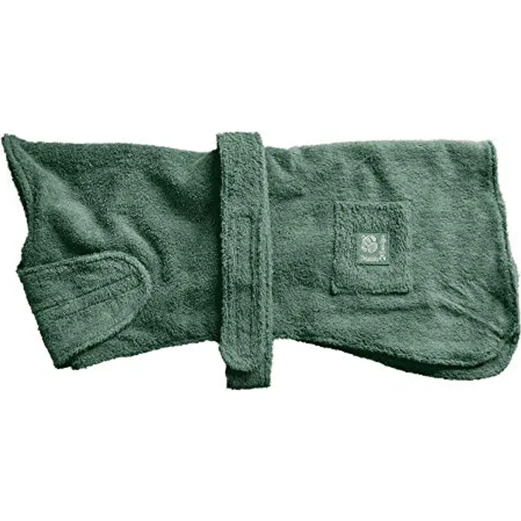Danish Designs Frottee-Bademantel für Hunde, 30 cm, Grün, geeignet für alle Lebensstufen
