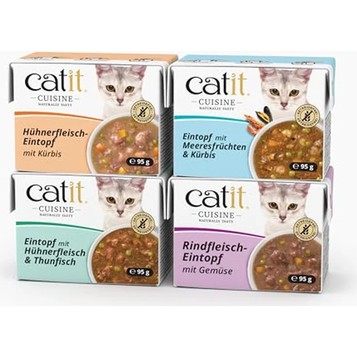 Catit Cuisine Premium Nassfutter für Katzen, Eintopf mit Hühnerfleisch und Thunfisch, getreidefrei, hoher Fleischanteil, 95g – Bild 3