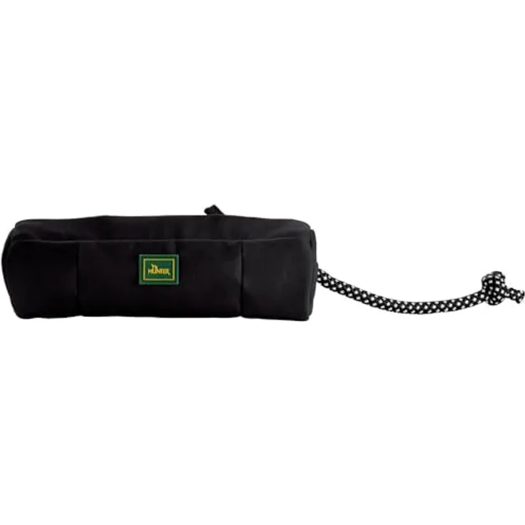 HUNTER Trainer Snack Dummy mit Seil, 20 cm, schwarze Füllung, abwaschbar und gepolstert