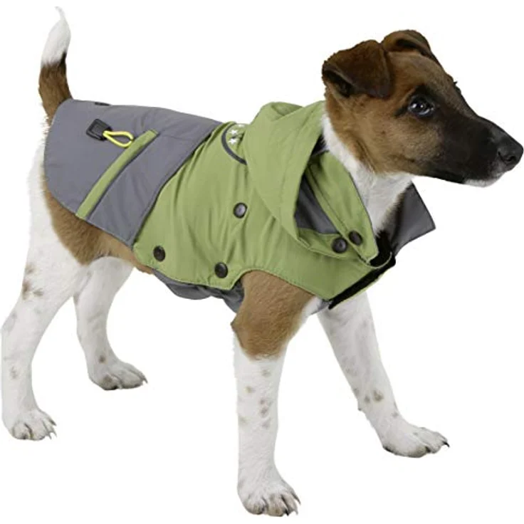 Kerbl Pet Outdoor Hundemantel Vancouver, grün/grau, wind- und wasserabweisend, abnehmbare Fleeceeinlage, 35 cm – Bild 2