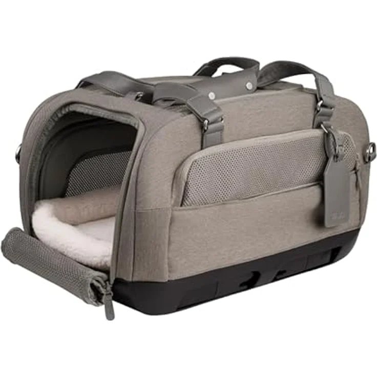 Tavo Hunde-Transportbox Dupree II Tiertransporttasche, Flugzeugtauglich, bis 9 kg, mit Isofix-System, luxuriöse Premium-Akzente, UV-Schutz 50+, 2 Matratzenauflagen – Bild 5