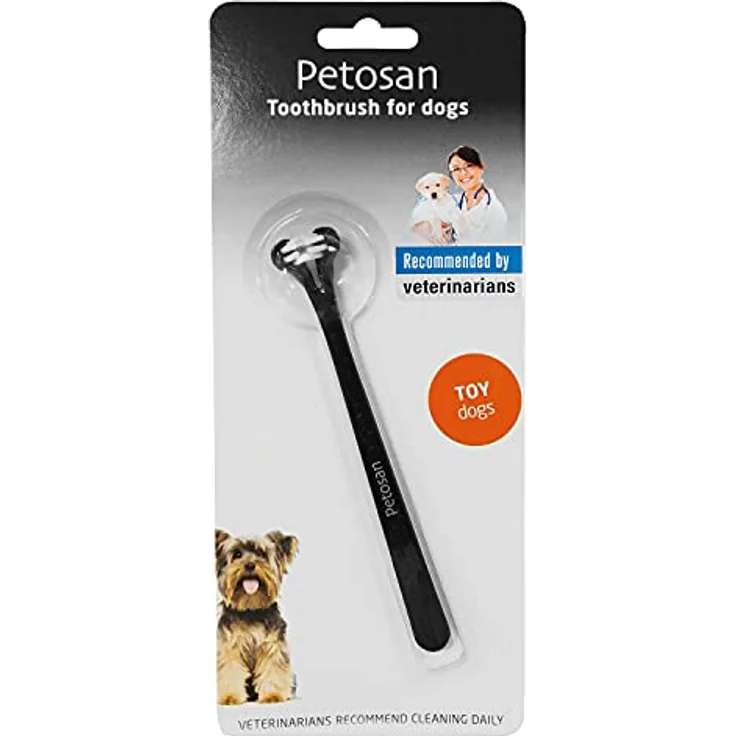 Petosan Spielzeug-Hunde-/Welpen-Zahnbürste mit innovativem Design, 2 Bürstensegmenten und 45-Grad-Winkel für effektive Zahnreinigung – Bild 1