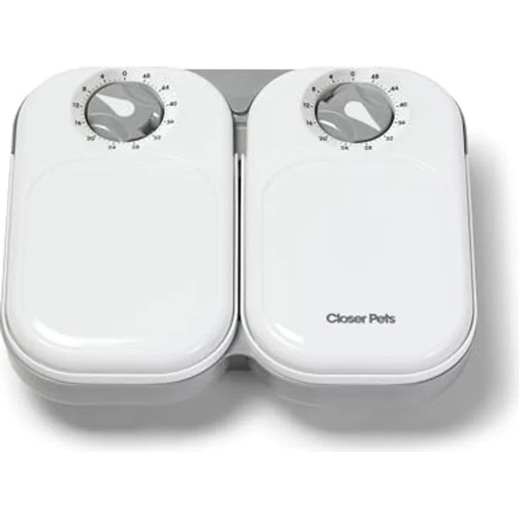 Closer Pets C200 Edelstahl Futterautomat für Haustiere mit 48-Stunden-Timer, integrierter Kühlung und zwei Näpfen, Weiß – Bild 2