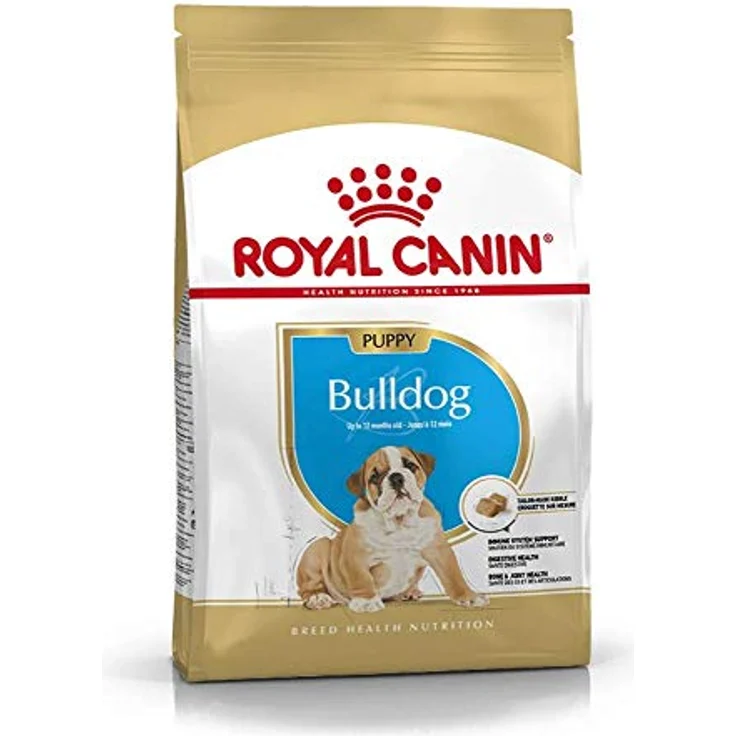 Royal Canin Bulldog Puppy, Hundefutter für Welpen bis 12 Monate, 12 kg, hohe Verdaulichkeit und Unterstützung von Knochen/Gelenken – Bild 1