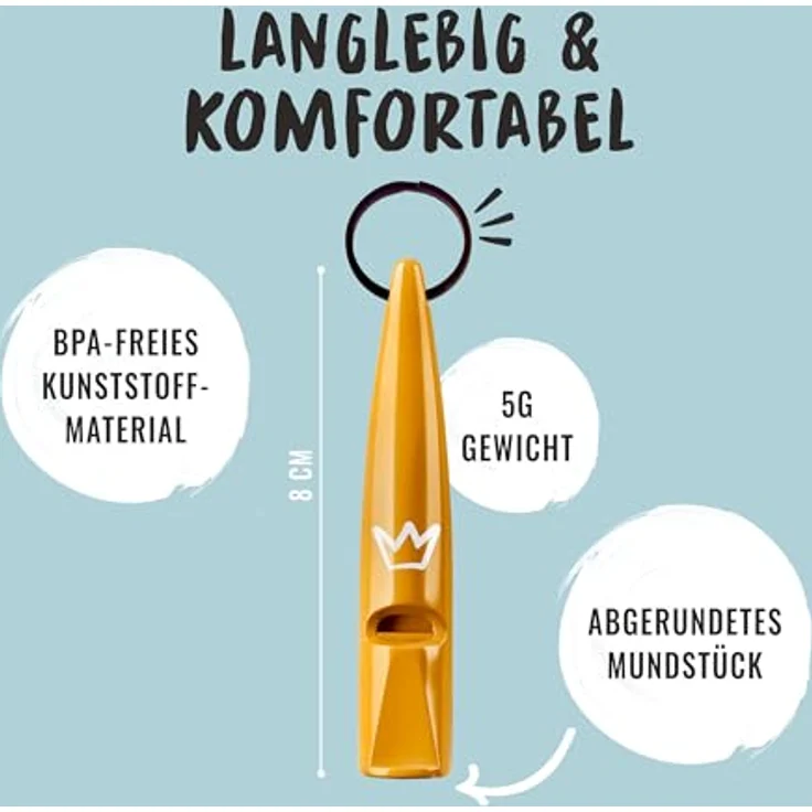 Rudelkönig Hundepfeife Rückruf, Hochfrequenz Trainingspfeife mit genormter Frequenz und Pfeifenband, BPA-frei – Bild 5