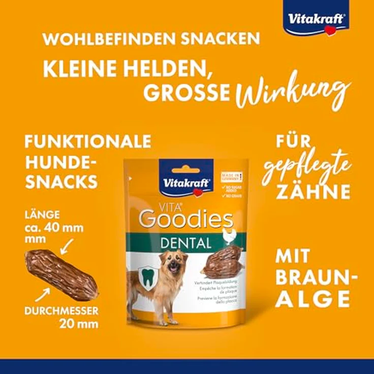Vitakraft Vita Goodies Dental, Hundesnack mit Braunalgen für Zahnpflege, 60g – Bild 2