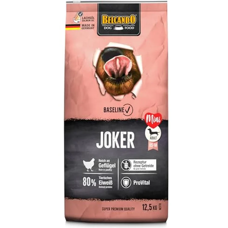Belcando Baseline Joker 12,5kg Mini, Getreidefreies Hunde-Trockenfutter für kleine und mittlere Rassen, reich an Geflügel und ProVital – Bild 1