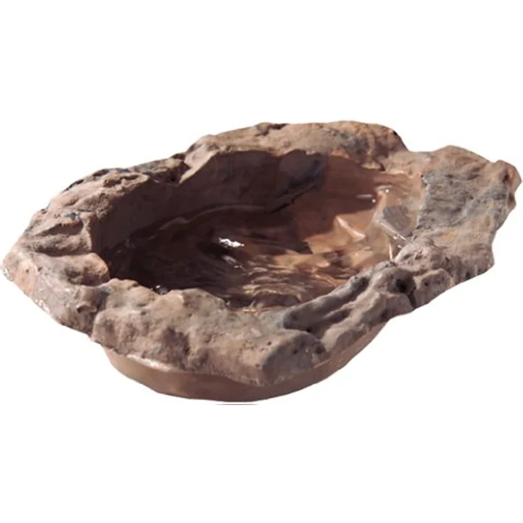 HOBBY TerraPond, große Trink- und Badeschale für Reptilien, 36x6x26 cm, natürliche Optik mit Sicherheitsstufen – Bild 2
