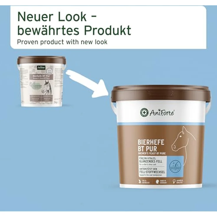 AniForte Bierhefe BT Pur, 5 kg Ergänzungsfuttermittel für Pferde, unterstützt Magen-Darm-Funktion und sorgt für glänzendes Fell – Bild 6
