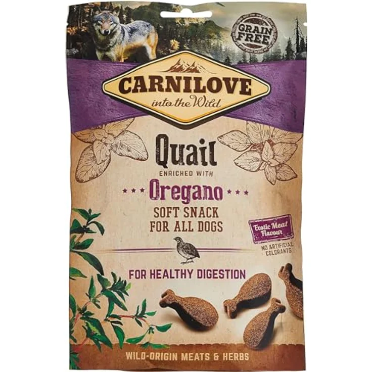 CARNILOVE Quail Oregano Soft Snack für Hunde, 3er Pack, 3 x 200 g, mit exotischem Fleischgeschmack und Verdauungsunterstützung durch Oregano – Bild 2